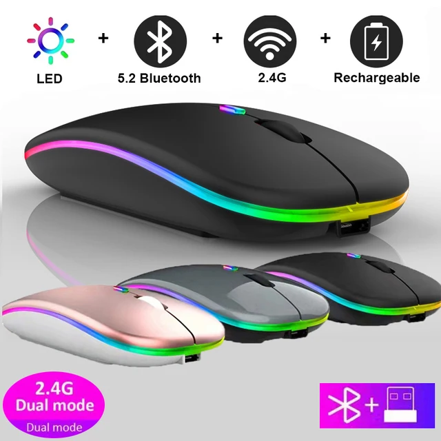Wireless Mouse Gaming Mouse USB Rechargeable Bluetooth-compatible RGB Mice Silent Backlit Ergonomic Gaming Mouse for Laptop PC 1