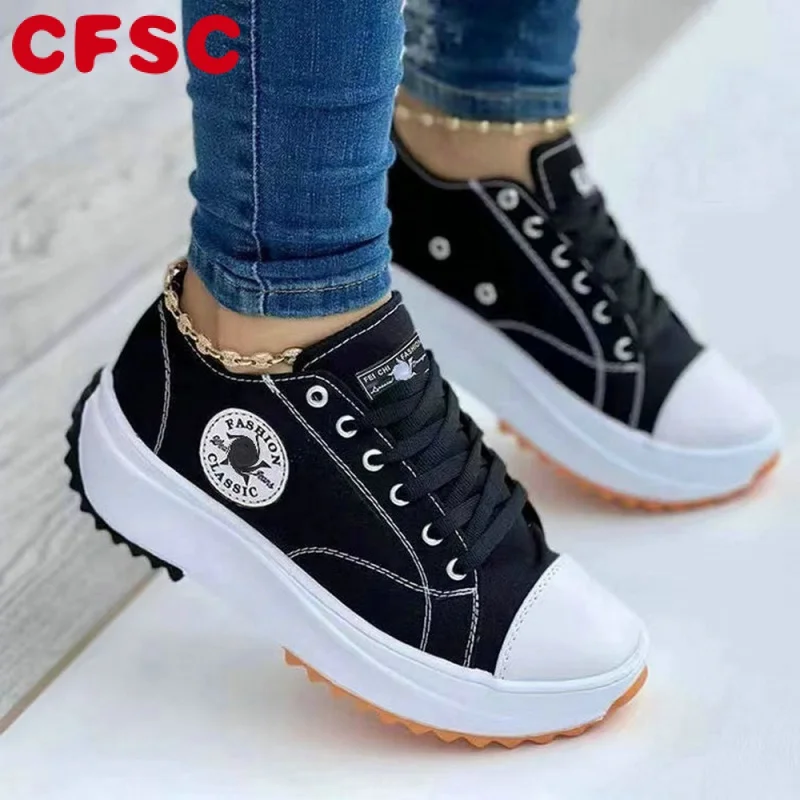 

Women's Pattern Canvas Sneakers Woman Casual Shoes 2023 Girls Sneakers Ladies Shoes Flat Lace-Up Zapatillah s Mujer Chaussure Fe
