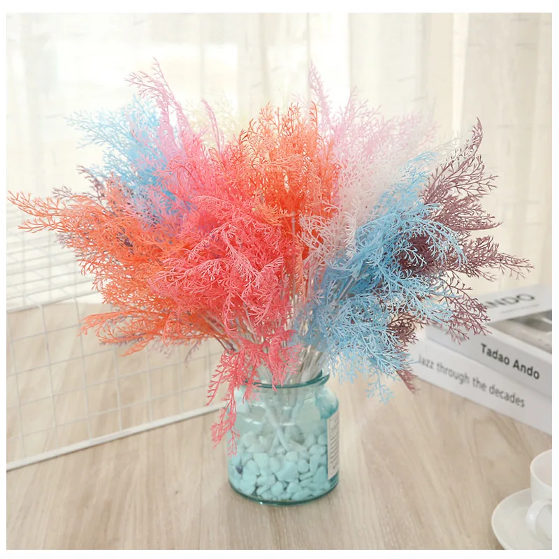 

Simulation Flower Short Sky Mist Phoenix Grass Wedding Home Living Room Office Scene Decoration Phoenix Grass Is Good and Cheap