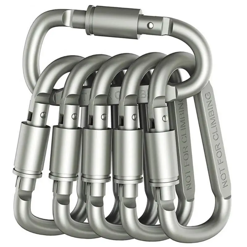

Tipo D Lightweight Aluminum Alloy D-type Mountaineering Keychain Lock Quick-hanging Tool Tin Alloy Multifuncional Gray Keychain