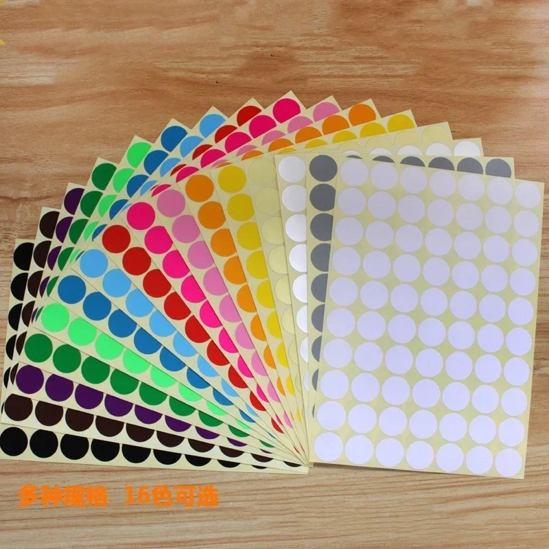 Autohesion Adhesive Stickers Tag Paper Multicolour Rotundity Diameter 10cm Large Size Can Be Written Note Marking
