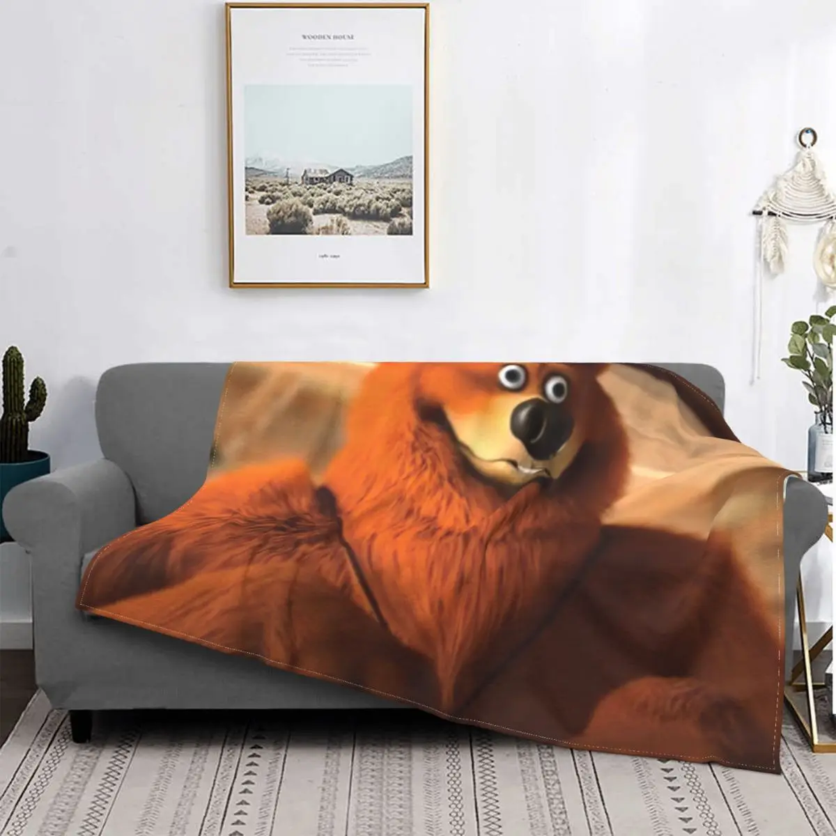 

Детское фланелевое одеяло Grizzy And The lemtimes, мягкое Фланелевое покрывало для фильмов с медведем, для путешествий, спальни