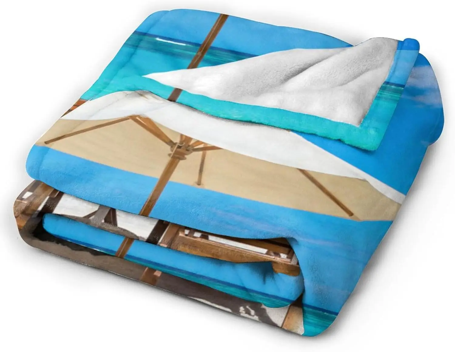 HGOD DESIGNS Manta de playa turquesa con arena blanca y palmeras suave cálida acogedora mullida mujeresy niños