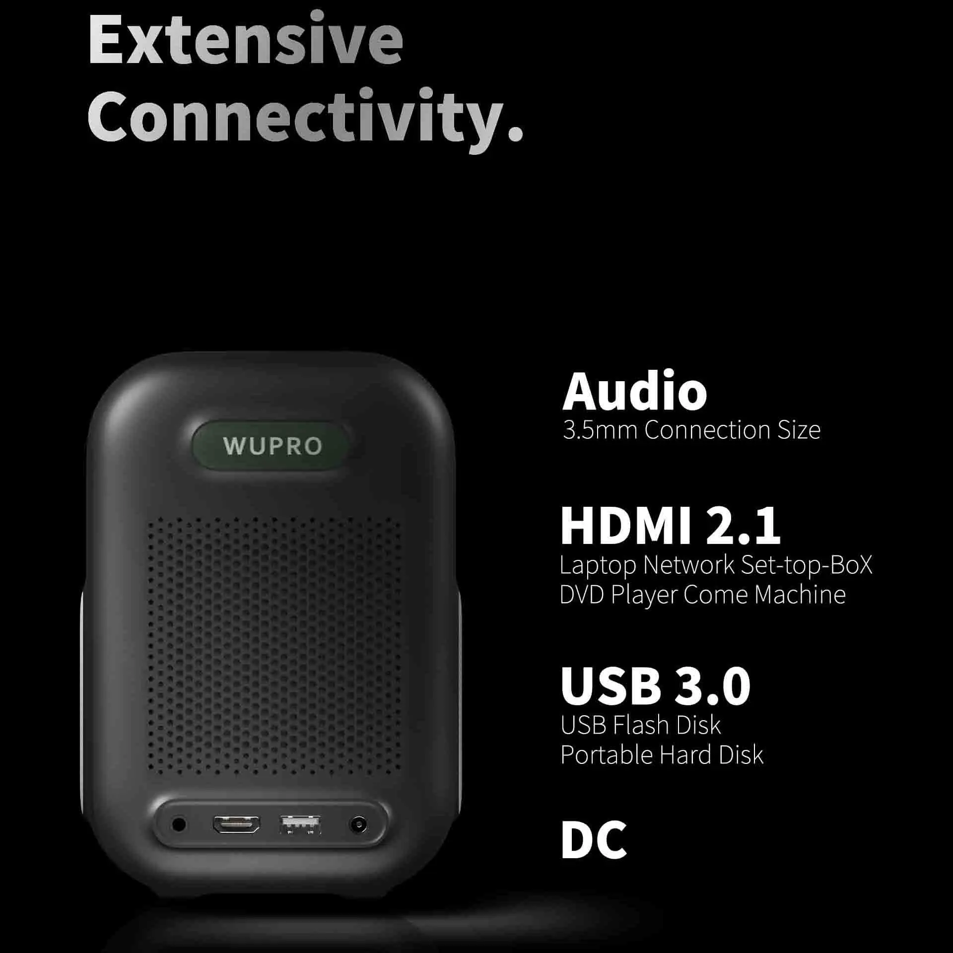 Фото Сервис Wupro G2 Smart TV проектор 1080P 4K Поддержка Открытый мини-проектор 200 ISO люмен ЖК-портативный проектор №3