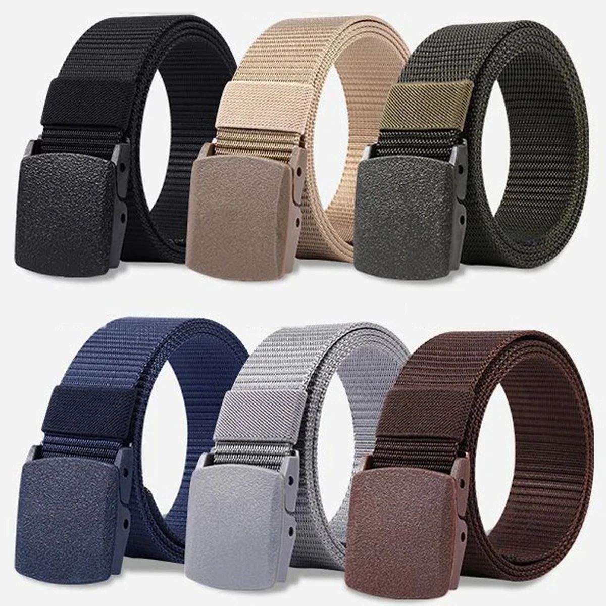 Ремень мужской с автоматической пряжкой нейлоновый армейский тактический пояс