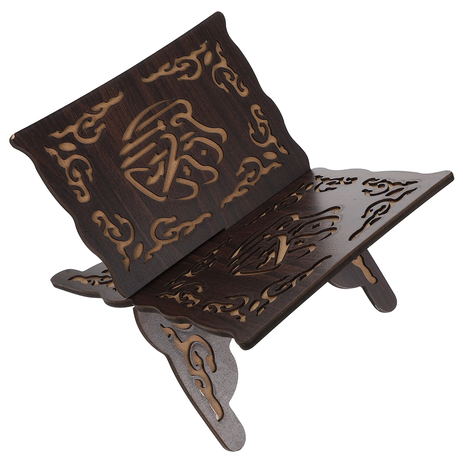

Eid Al-Fitr Bookshelf Folding Bracket Muslim Prayer Holder Stand Decorations Wood Wooden