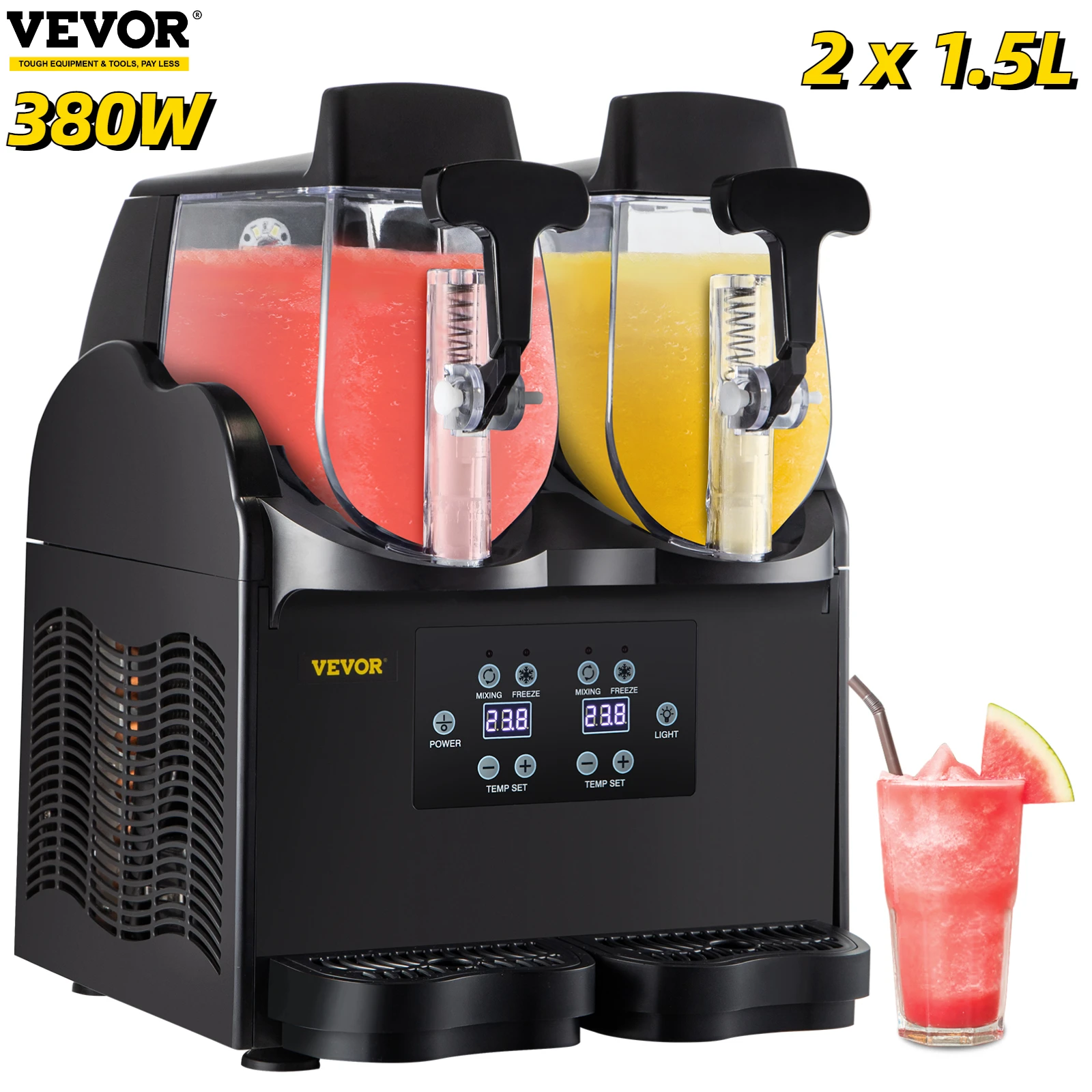

VEVOR Commercial Slushy Machine 2x2.5L Home Slush Maker Frozen Drink Beverage Dispenser Ice-Cool Juice Smoothie Making Equipment
