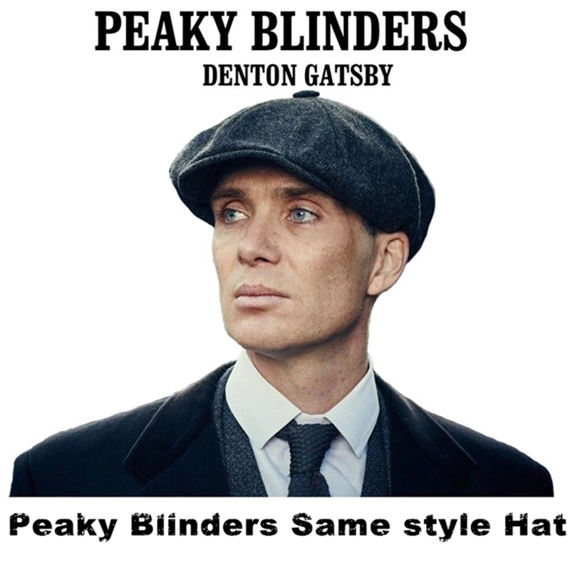 Men Peaky Blinders Season6 Cosplay Tommy Shelby Plain 8 Panel Berets Hat Vintage Octagon Cap Newsboy Cap Baker Boy Baseball Prop