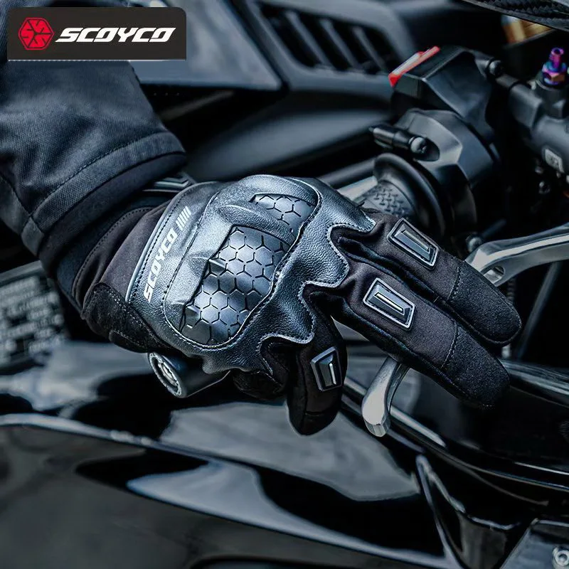 Осенне-зимние мужские и женские водонепроницаемые мотоциклетные перчатки SCOYCO