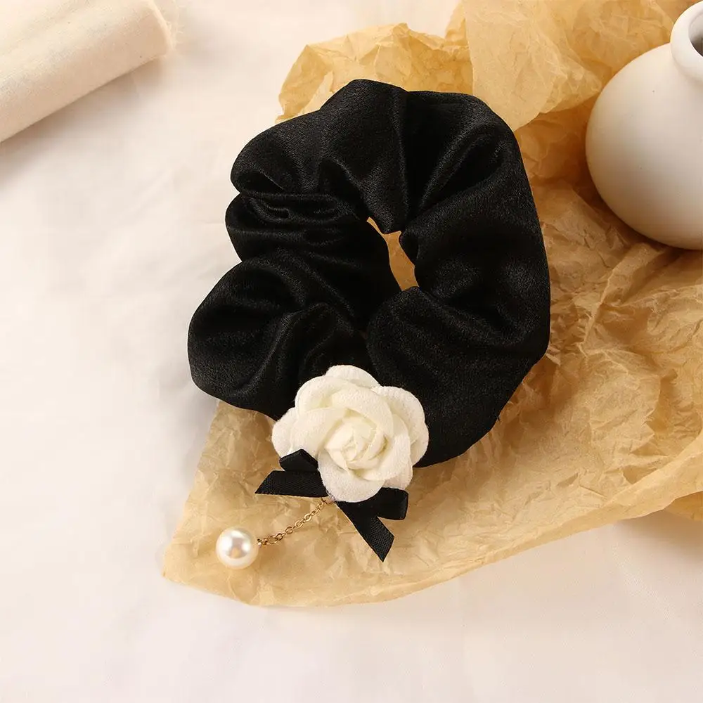 

Korean Temperament Women Headwear Girls Cloth Hair Circle Camellia Scrunchies Elastic Hair Rope Hair Bands