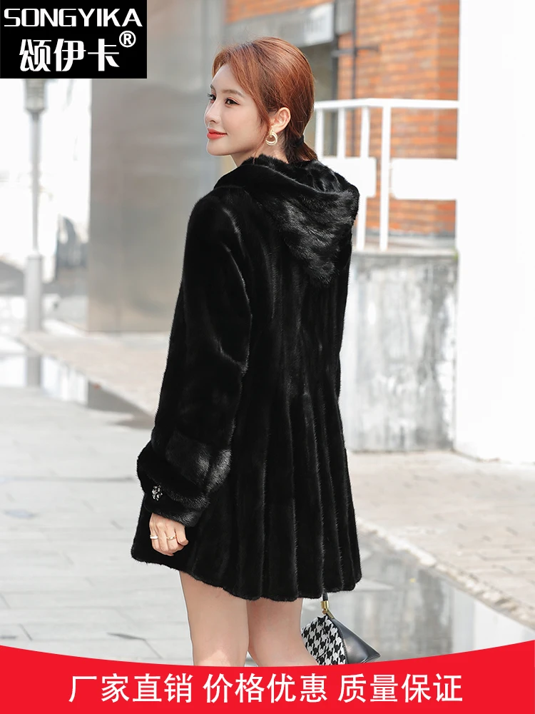 Women real mink coats female mink fur coat genuine long fur coat ladies winter clothes oversize 6xl 5xl 7xl Imitation fur coats