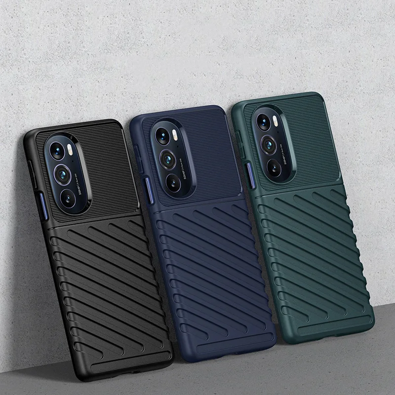 

For Motorola Moto Edge X30 Plus 20 Pro 20Pro 3MM Thunder Lightning Soft TPU Silicone Back Cover Case Phone Drop Protection Shell