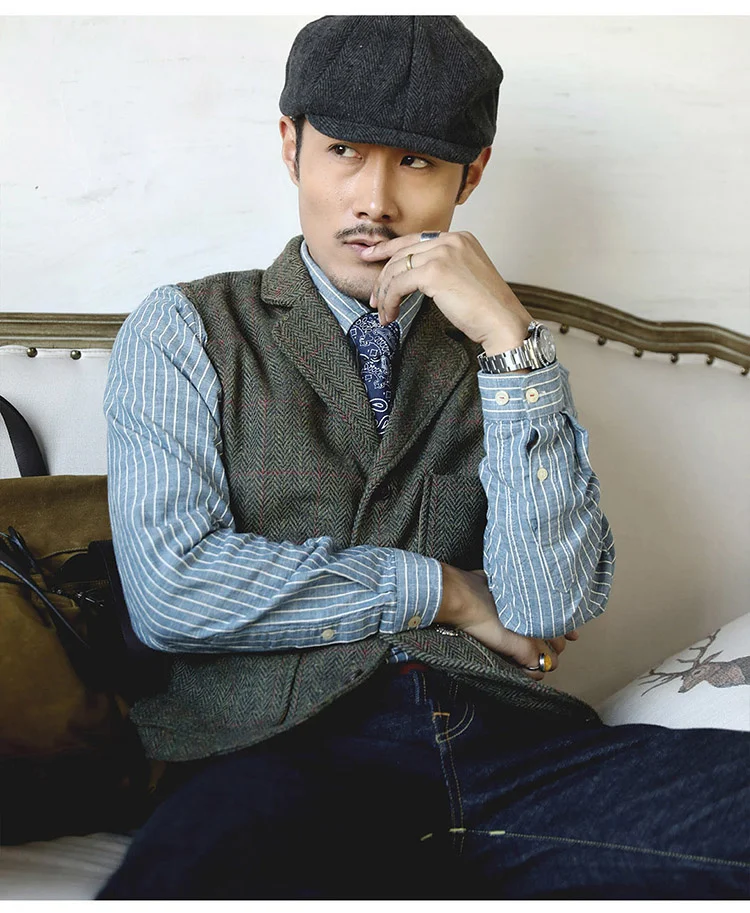 

MJ-0003 Vintage 70% Wool 480 Gsm Mens Casual Vest Asian Size, Please Read Description Before Order!