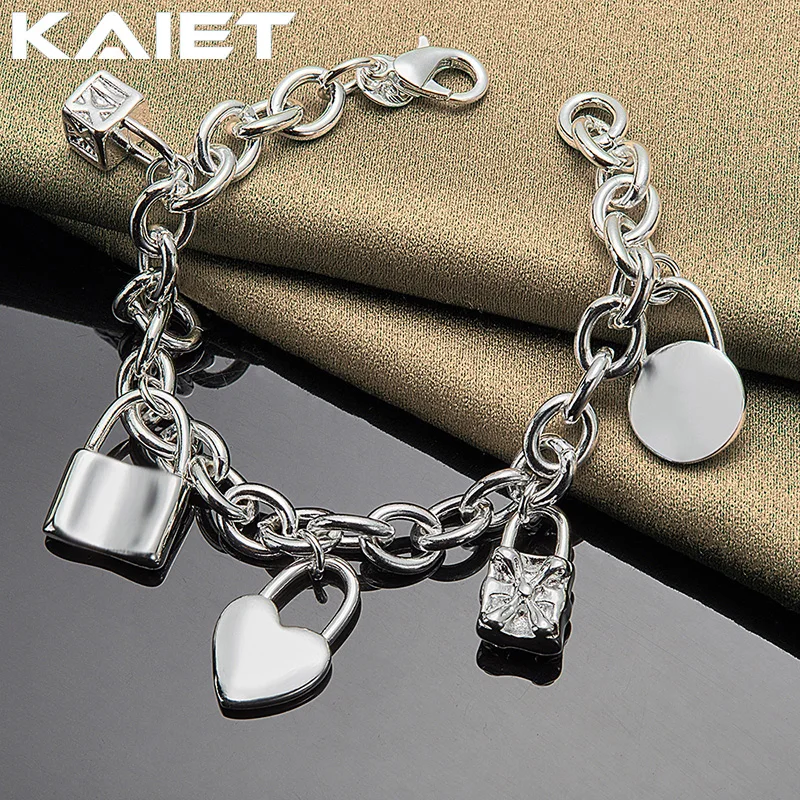 

KAIET Fashion Silver Color Lock Pendant Bracelet Wedding Party Charm Accessory Chain For Women Jewelry