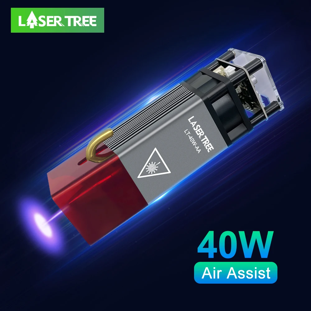 LASER TREE 40W Laser Module with Air Assist 80W High Power TTL Blue Light Laser Head for DIY CNC Laser Engraving Cutting Machine