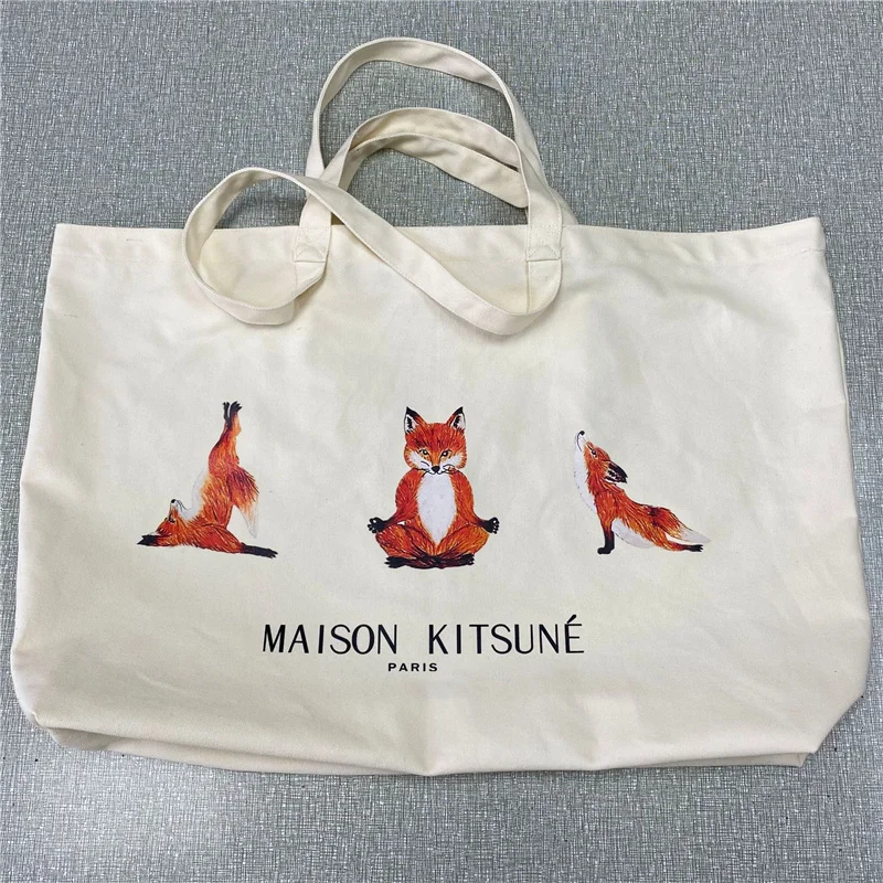 

Новинка 2022, уличная трендовая универсальная Повседневная модная сумка через плечо с принтом лисы, бутиковая Холщовая Сумка для свиданий, су...