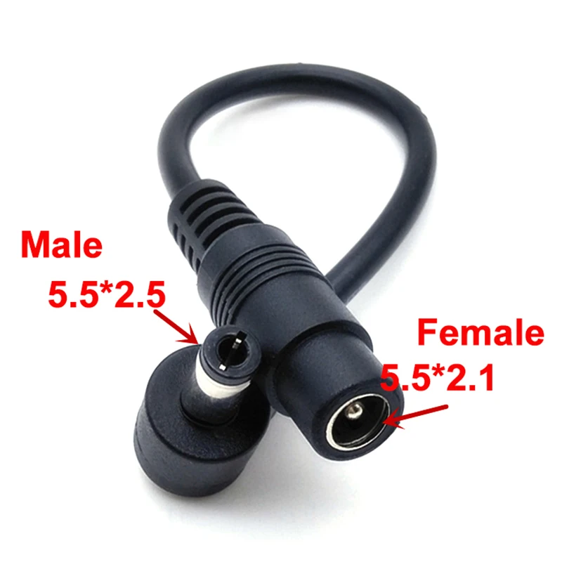 

Кабель адаптер JCD 5.5x2.5mm Male To 5.5x2.1mm Female черный