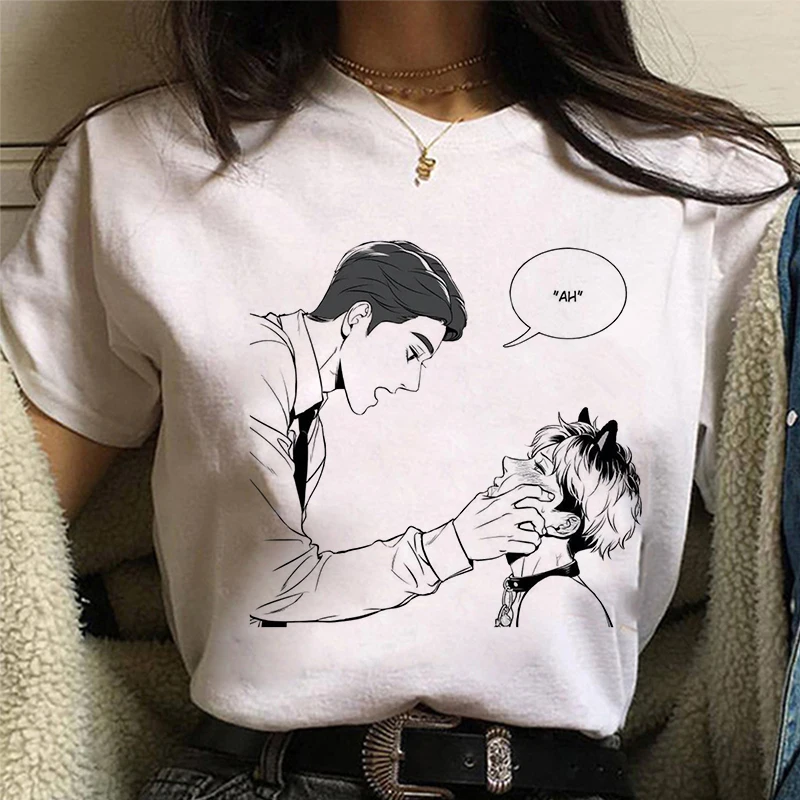 

Korean Manga Casual T-shirt Women Tee Streetwear Simp White Topd Short Sleeve Tshirt 2021 New Summer Fashion Y2k Female T Shirt