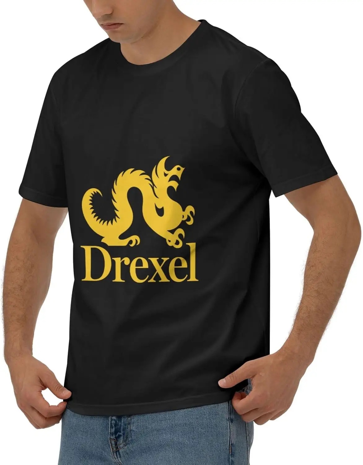 Мужские футболки с коротким рукавом Drexel логотипом университета Мужская футболка
