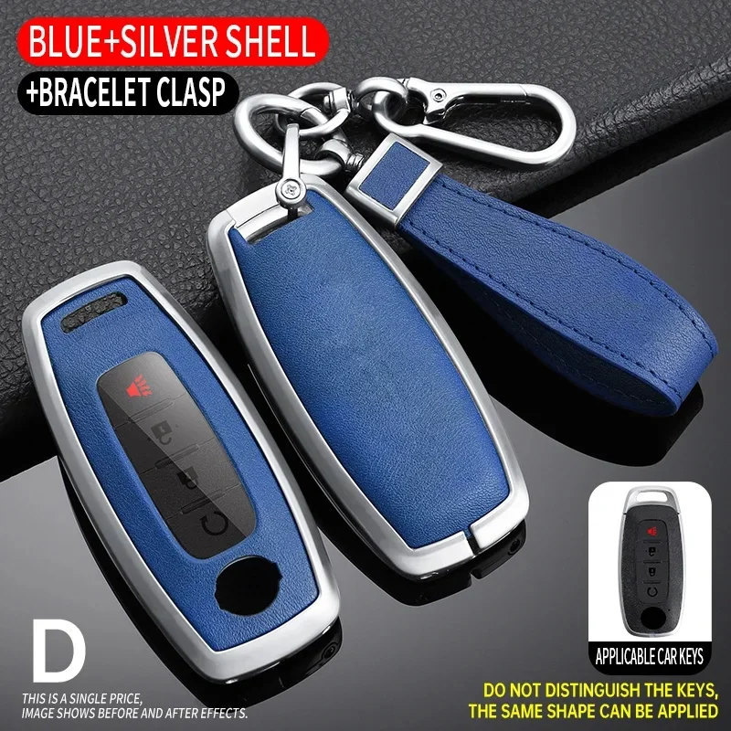 Чехол из цинкового сплава и кожи для автомобильных ключей Nissan Juke 2023 X-trail T33 Qasqhai J12