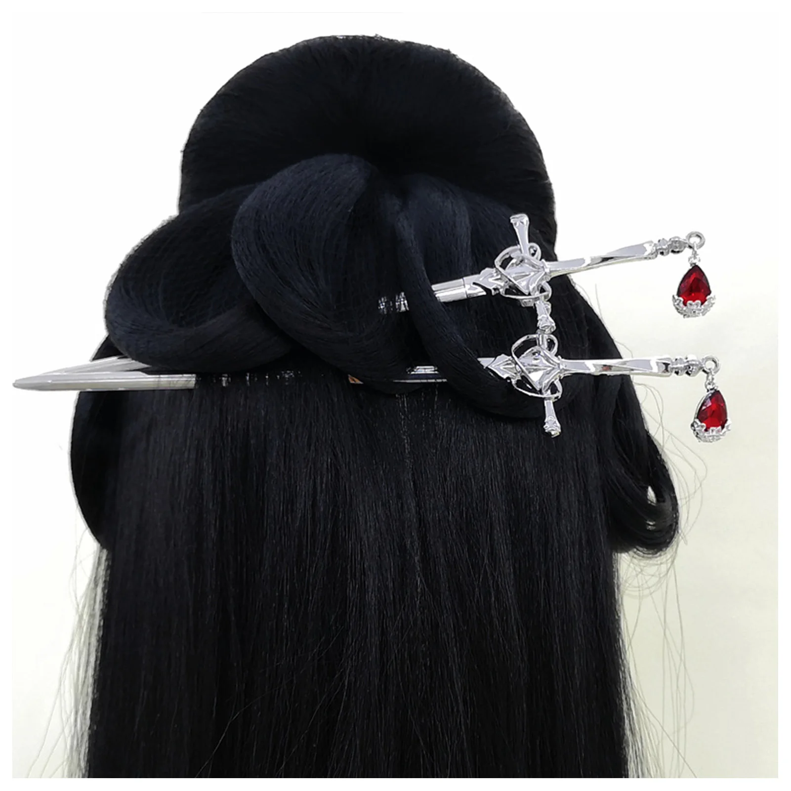 

Silver Hair Pins Chinese Style Hair Pin Sword Hair Sticks Handmand Retro Hair Fork with Tassel or Rhinestone for Women Hair Acce