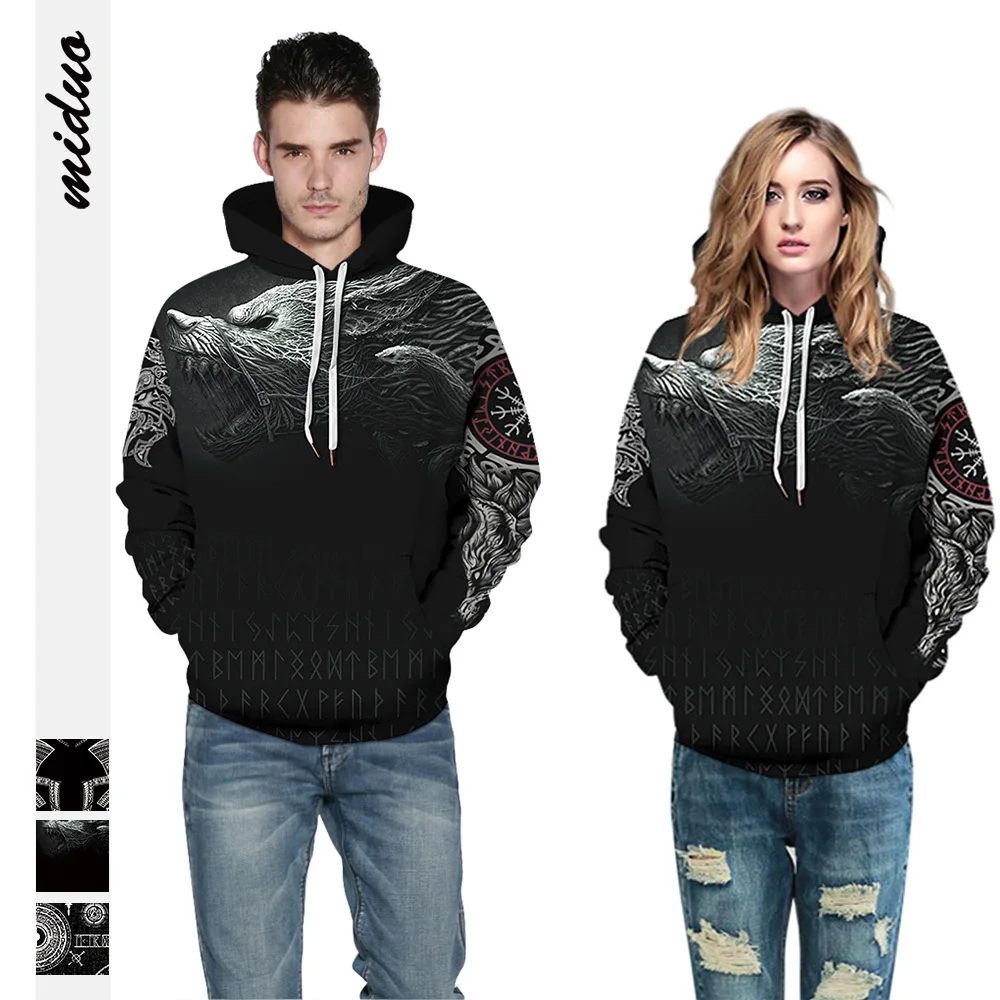New Women Men Clothes Printed Couple Hooded Sweater Long Sleeve Autumn Street Fashion Bomber Top Hooded Shirt