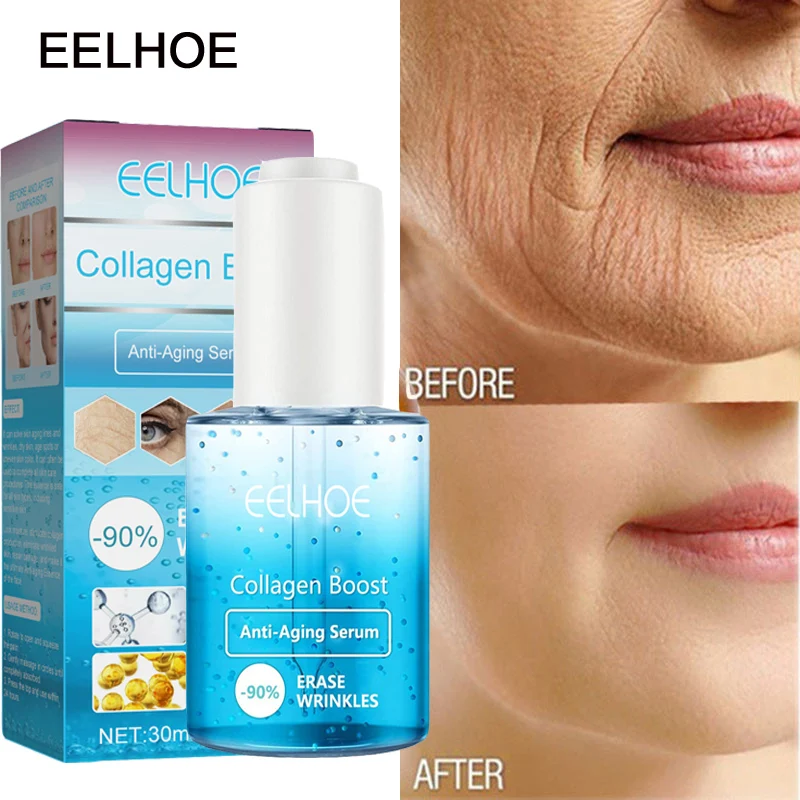 Collagen Boost Anti-Aging Serum Wrinkles Remover Firming Lifting Fade Fine Lines Moisturizing Brighten Smooth Skin Care Products