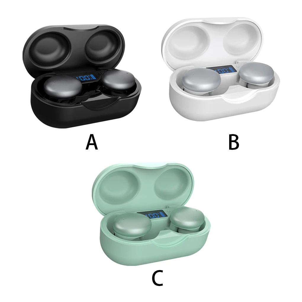 

Bluetooth-compatible Earphones Wireless IPX5 Waterproof with Digital Display Earbuds In-ear Headsets with Microphone Black