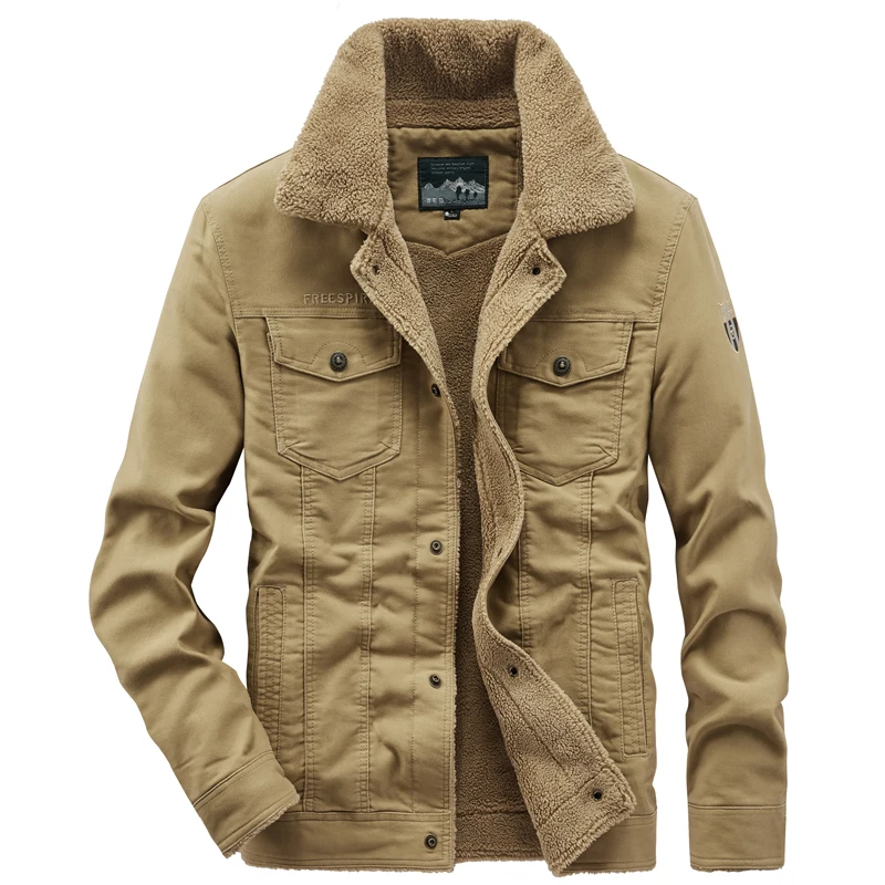 

Men's 100% Cotton Casual Air Force Flight Jacket Men's Plus Size 6xl 7xl 8xl Thick And Warm Winter Military Fleece