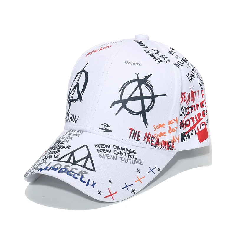 

New Geometric Letter Graffiti Printed Duck Tongue Hat Hip Hop Trend Sun Hat Men's And Women's Baseball Hat Sun Hat