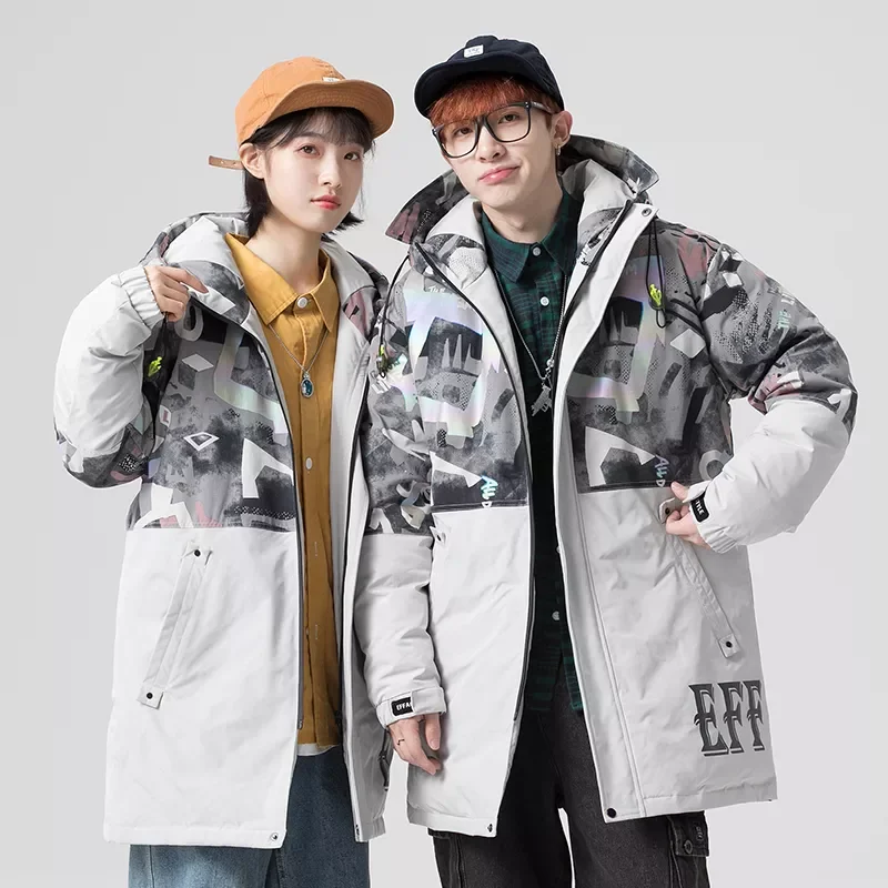New2022 Winter Casual Thick Warm Long Down Jacket Men Fashion Couple Jacket Coat Windproof Hooded Brand Men Women Down Jackets