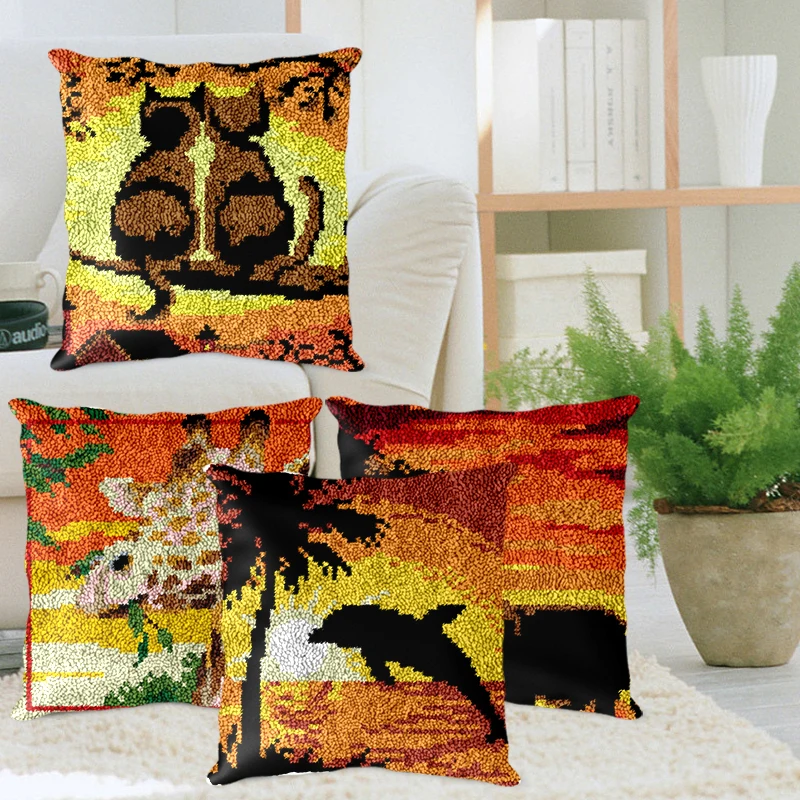 

Футболка с рисунком жирафа крюк с защелкой, рисунок с животными, Наборы ручной работы сегмент вышивка материалы посылка Набор для вязания к...