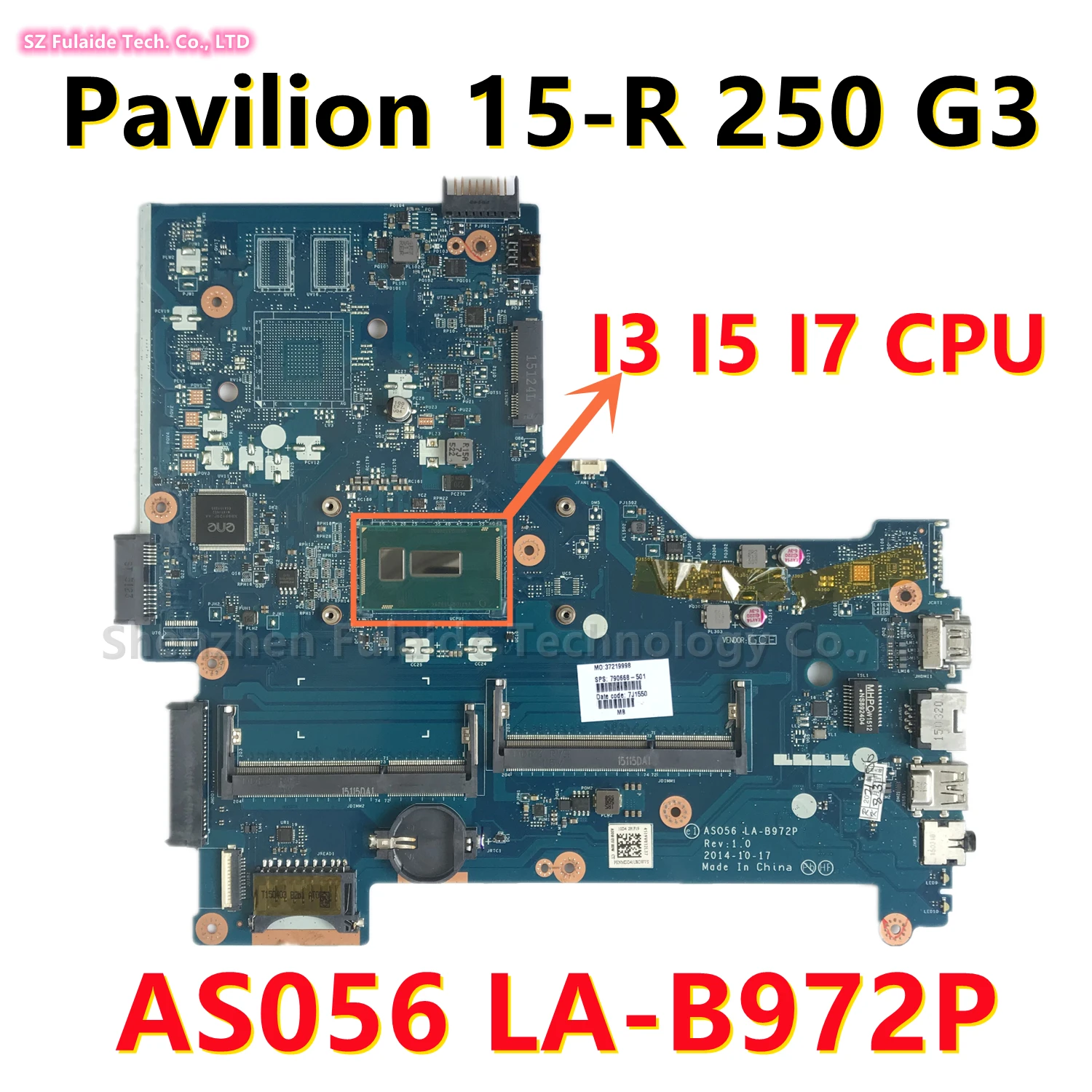   AS056   HP Pavilion 15-R 250 G3   I3 I5 I7 5-  801859-501 802299-001
