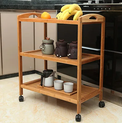 

Bamboo kitchen three - storey kitchen serving rolley cart kitchen accessories
