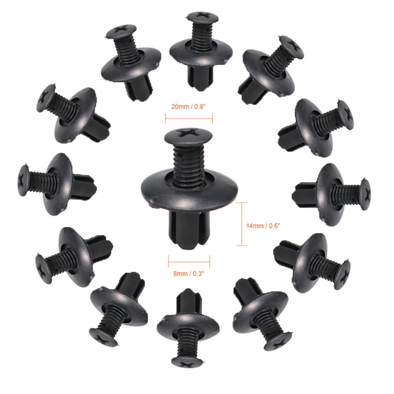 

20 шт., Универсальные пластиковые заклепки для автомобильного бампера, 8 мм