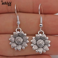 trend sunflower flower alloy earrings for women korean fashion designer earrings elegant unique geometric earring fun gifts