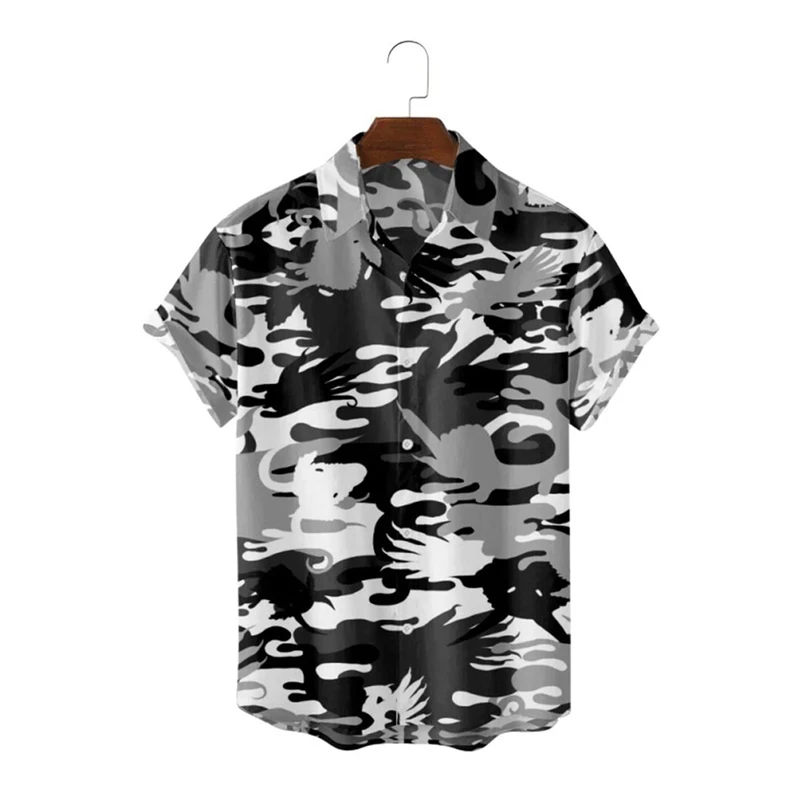 

Abstract Art GraffitiPrinted Shirts For Men Casual Summer Beach Hawaiian Shirt Short Sleeve Single Breasted Male Loose Blusas