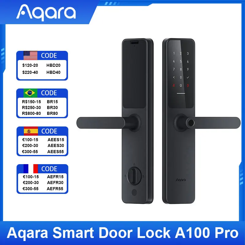 

Aqara Smart Door Lock A100 Pro Zigbee Fingerprint Unlock Bluetooth NFC With Apple HomeKit Intelligent Door Lock Aqara Smart Home