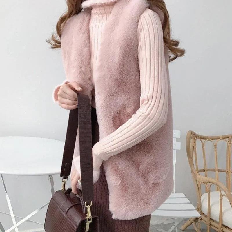 

Fur Vest Female New Autumn and Winter on Foreign Style Thick Imitation Fox Hair Vest Fur Vest Women Vest
