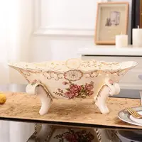European-style ceramic creative fruit bowl modern living room home simple fruit basket kitchen container  food container