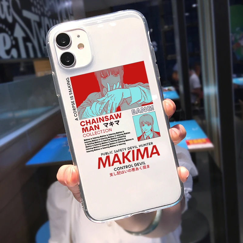 Anime Chainsaw Man Pochita Phone Case Transparent Shell for Iphone SE 2020 6 6S 7 8 11 12 13 Mini Plus X XS XR 14Pro Max |