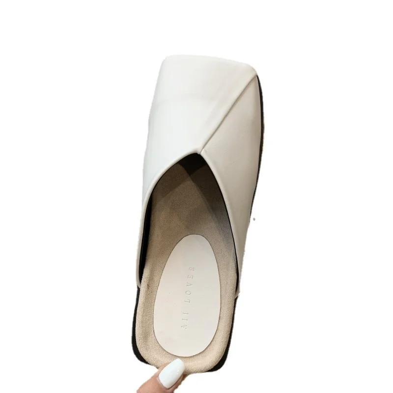 

Low Shoes Slippers Soft Slides Slipers Women Cover Toe Fashion Comfort 2022 Luxury Flat Basic Hoof Heels Fabric Rubber Rome PU C