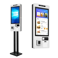 32 inch touch screen monitor self service printing ordering kiosk barcode machine