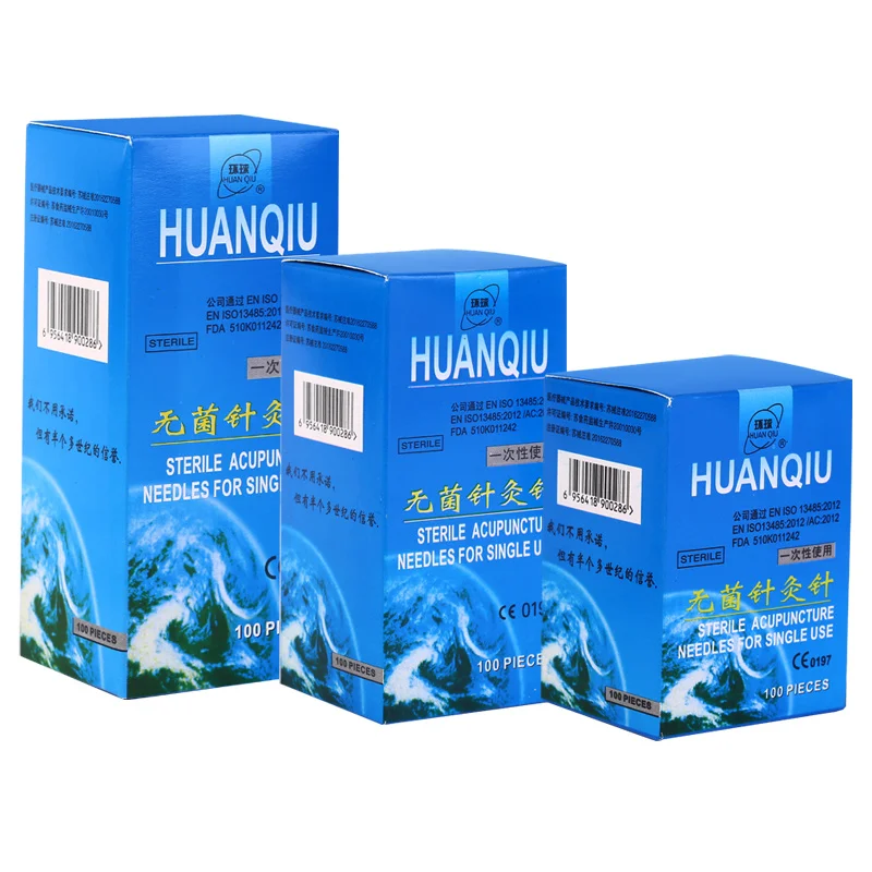 

5 Boxes 100 Pcs/box Huanqiu Acupuncture Needle Sterile Needle for Single Use with Plastic Gudin Tube