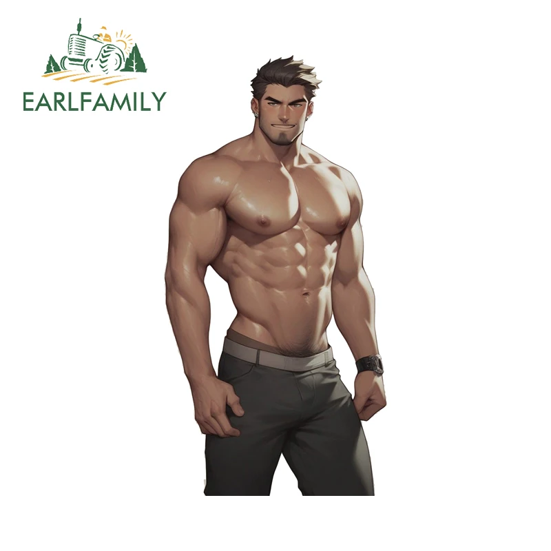 

EARLFAMILY 13 см для привлекательных мускулов, мужские автомобильные наклейки с граффити, персональные оригинальные виниловые наклейки для ноутбука с прикусом и царапинами, виниловые украшения