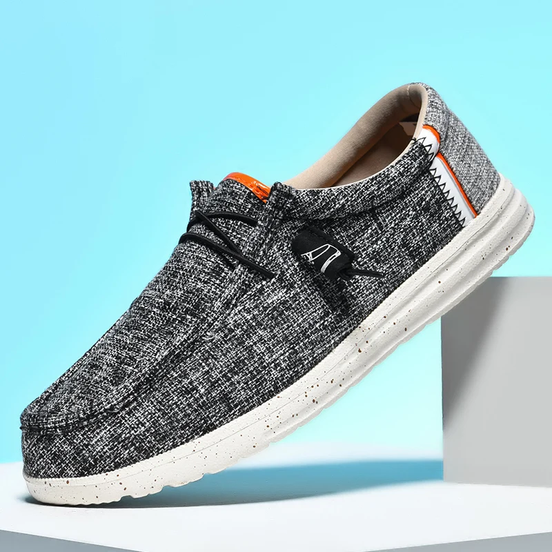 Мужские Повседневные Лоферы Дышащие Парусиновые Слипоны Обувь Для Вождения На