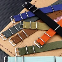 ribbed nato strap 20mm 22mm watchband rugged nylon retro watch strap braid ballistic fabric watch bands for military watch
