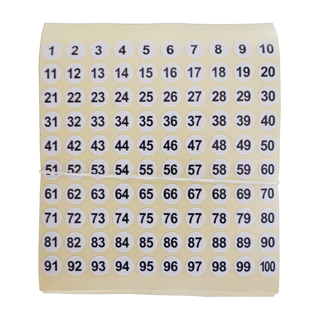 

1/2 Pack of 100 Consecutive Number Stickers Long-term Use Classification Inventory Storage Scrapbooks Home Office Decals