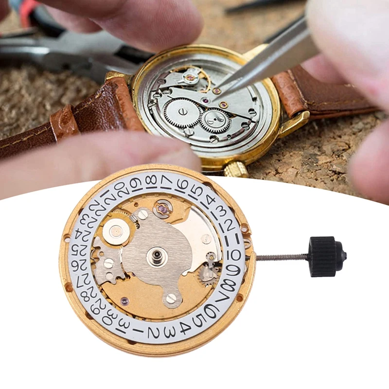 

PT5000 Watch Movement Automatic Mechanical 21600 Bph-28800 Bph Movement Date Display Clone 2824 25 Jewel 25.6Mm Diameter