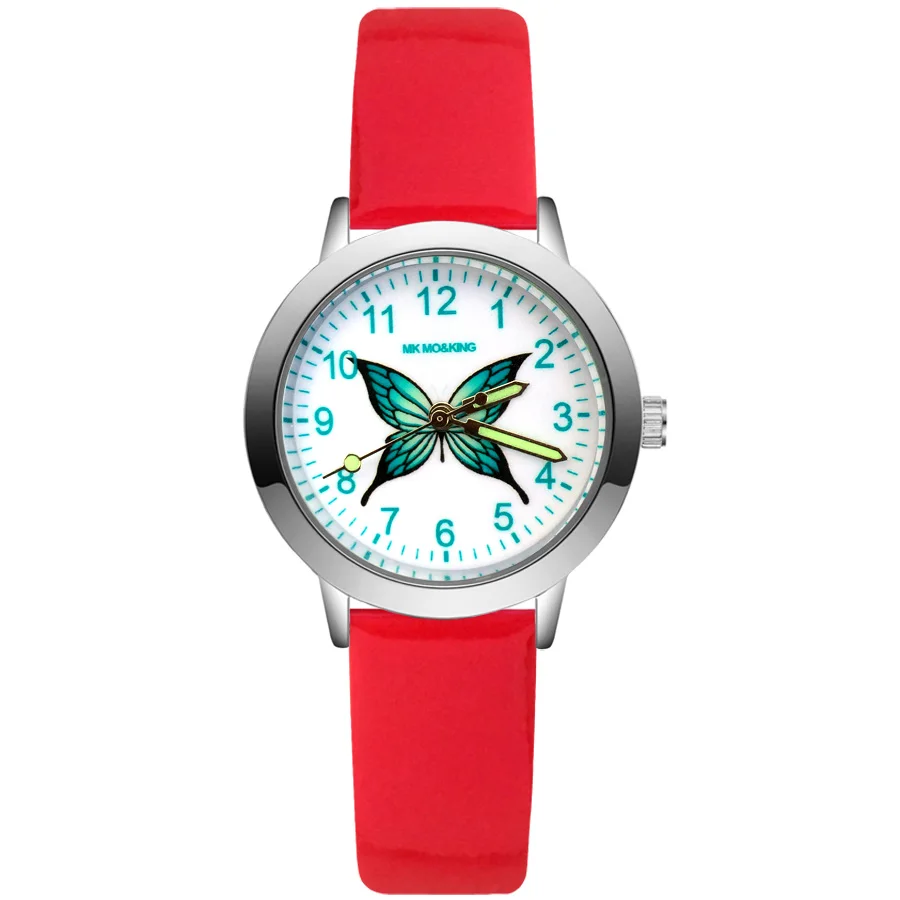 

Кварцевые часы с кожаным ремешком для девочек и мальчиков